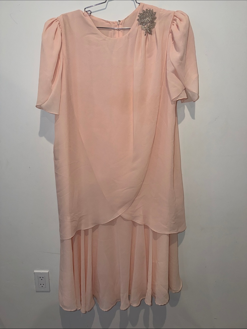 Vintage Sylvia Ann Peach Dress Union Tag Women’s Size 20